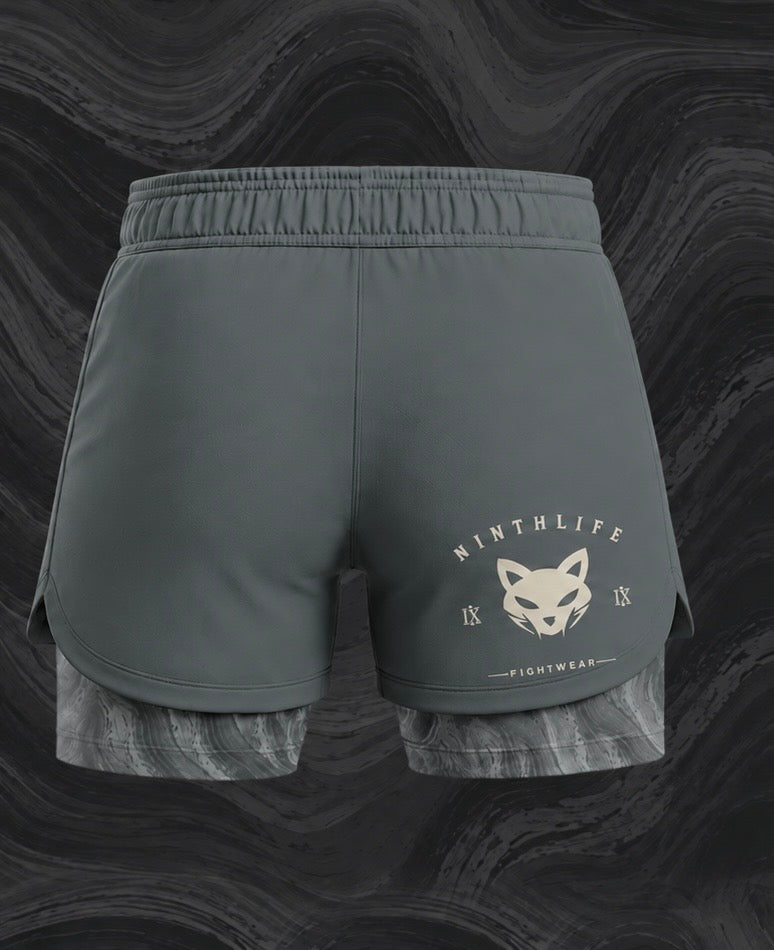 Teal women’s dual layer shorts