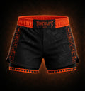 Black & neon orange dual layer women’s shorts