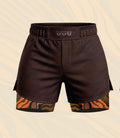 Brown & orange woman’s dual layer shorts