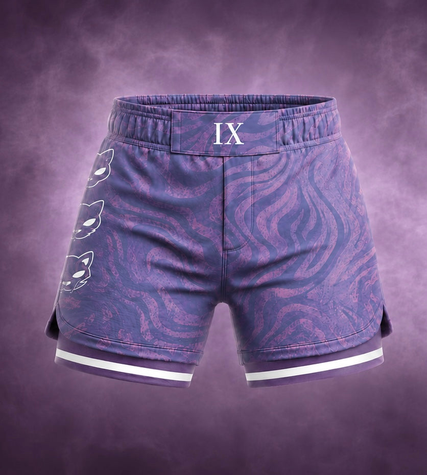 Purple swirl dual layer shorts woman’s
