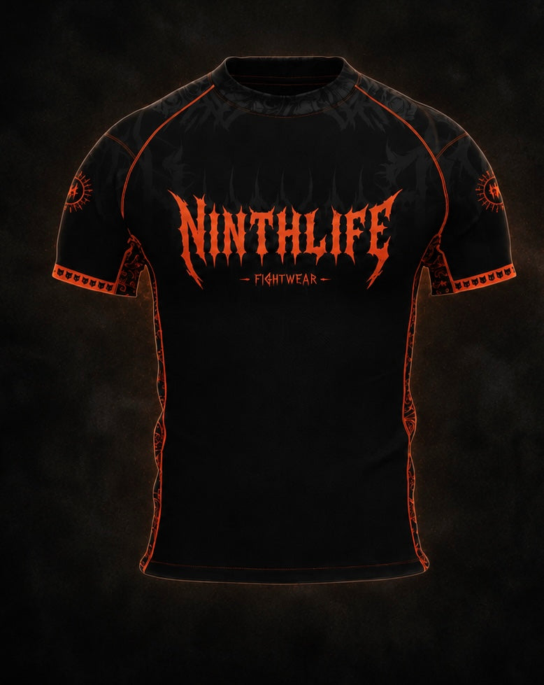Black & neon orange men’s rashguard