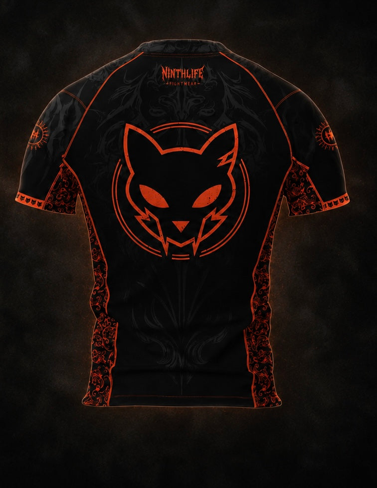 Black & neon orange men’s rashguard