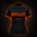 Black & neon orange woman’s Rashguard