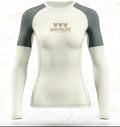 Beige & green long sleeved woman’s Rashguard