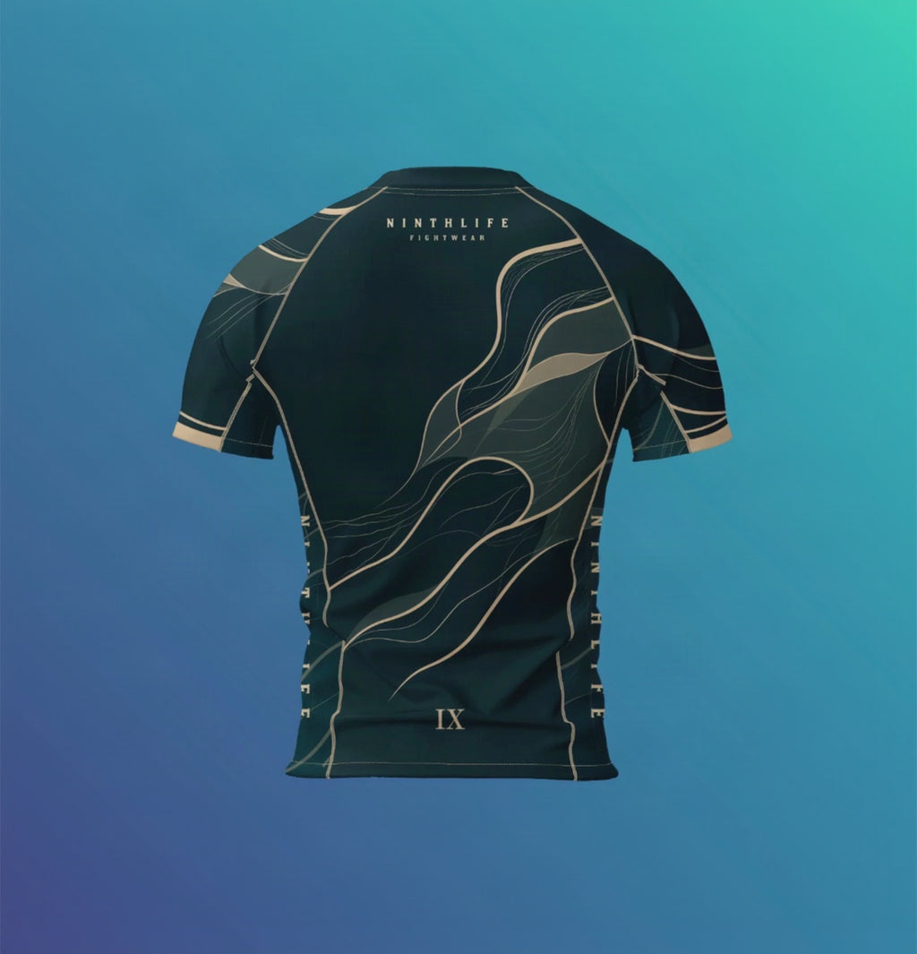 Teal & Cream men’s rashguard