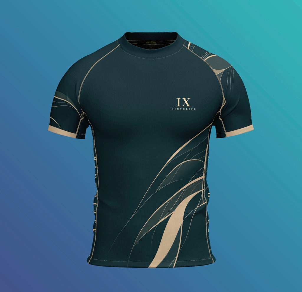 Teal & Cream men’s rashguard
