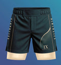 Teal & cream men’s dual layer shorts